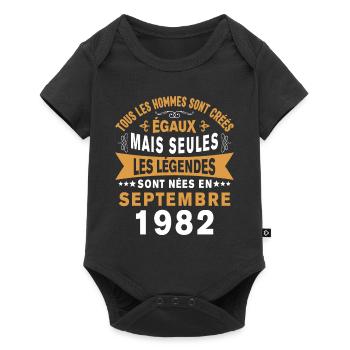Les légendes sont nées en Septembre 1982 - Body à manches courtes Premium Bébé - noir - Devant