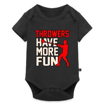 Throwing is more fun - Baby Premium short-sleeve bodysuit - black - Front