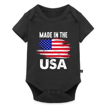 Made In The USA Retro Vintage Patriotic T-Shirt - Baby Premium short-sleeve bodysuit - black - Front