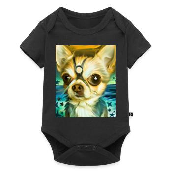 Chihuahua Portrait Vincent Van Gogh Style Chien - Body à manches courtes Premium Bébé - noir - Devant