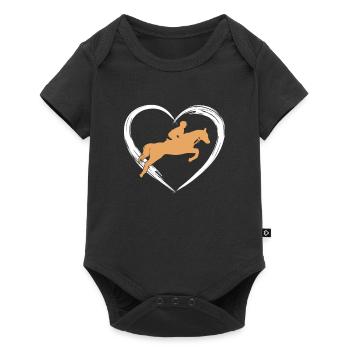 Horse riding love - Baby Premium short-sleeve bodysuit - black - Front
