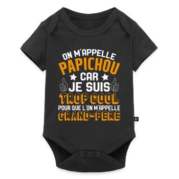 On M'appelle Papichou Parce Que Je Suis Trop Cool - Body à manches courtes Premium Bébé - noir - Devant