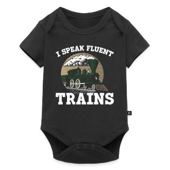 Steam Train Driver Trainspotting - Baby Premium Kurzarmbody - Schwarz - Vorne