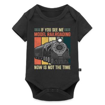 Steam Train Driver Trainspotting - Baby Premium short-sleeve bodysuit - black - Front