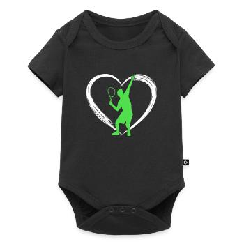 tennis love - Baby Premium short-sleeve bodysuit - black - Front