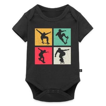 Skateboard Skateboarder Enfants Skateboard Skater - Body à manches courtes Premium Bébé - noir - Devant