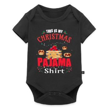 Weihnachtspfannkuchen Pajama - Baby Premium Kurzarmbody - Schwarz - Vorne