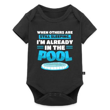Schwimmen Schwimmer Sport - Baby Premium Kurzarmbody - Schwarz - Vorne