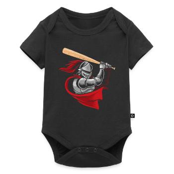 Medieval knight baseball player - Baby Premium short-sleeve bodysuit - black - Front