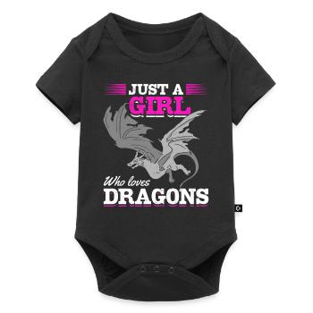 Girl Dragon Lovers Medieval - Baby Premium short-sleeve bodysuit - black - Front
