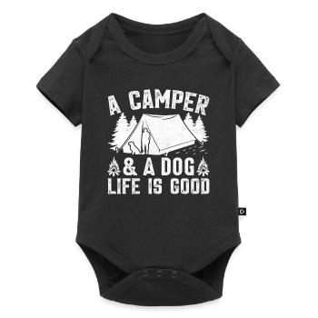 6 A camper a dog life is good - Baby Premium short-sleeve bodysuit - black - Front