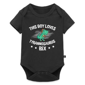 This Boy Loves Tyrannosaurus Rex Dinosaur - Baby Premium short-sleeve bodysuit - black - Front