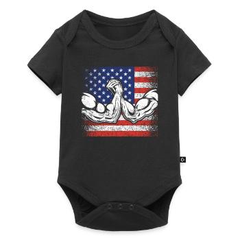 Arm Wrestling USA Flag Armwrestling Sport Power - Body à manches courtes Premium Bébé - noir - Devant