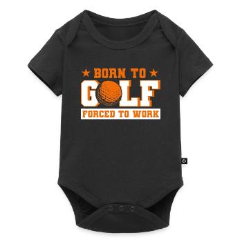 Golf Geschenk für Golfer - Baby Premium Kurzarmbody - Schwarz - Vorne