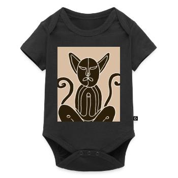 Cat Portrait Cat Cubism Meditation - Baby Premium short-sleeve bodysuit - black - Front