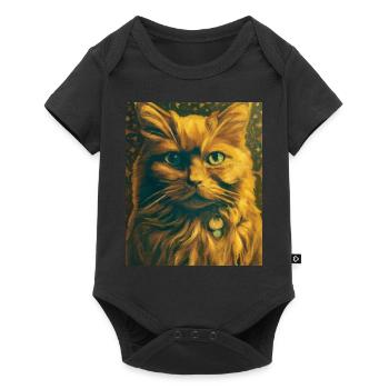 Chat Portrait Gustav Klimt Style Chat - Body à manches courtes Premium Bébé - noir - Devant