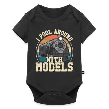 Steam Train Driver Trainspotting - Baby Premium short-sleeve bodysuit - black - Front