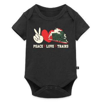 Steam Train Driver Trainspotting - Baby Premium short-sleeve bodysuit - black - Front