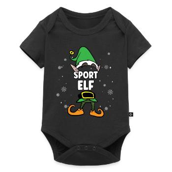 Sport Elf Partnerlook Weihnachten - Baby Premium Kurzarmbody - Schwarz - Vorne
