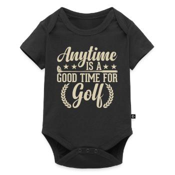 Jederzeit Ist Eine Gute Zeit Für Golfen - Golfer - Baby Premium Kurzarmbody - Schwarz - Vorne