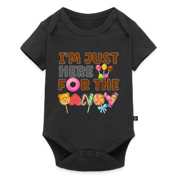 Je suis juste là pour le cadeau d’Halloween amusant - Body à manches courtes Premium Bébé - noir - Devant