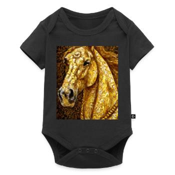 Horse Portrait Horse Gustav Klimt Style - Baby Premium short-sleeve bodysuit - black - Front
