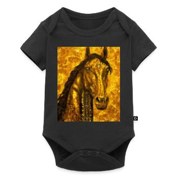 Horse Portrait Horse Gustav Klimt Style - Baby Premium short-sleeve bodysuit - black - Front