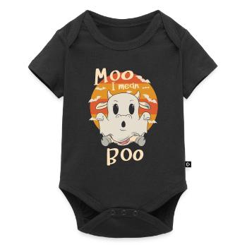 Moo I Mean Boo Trick Or Sour Cow Halloween - Baby Premium short-sleeve bodysuit - black - Front