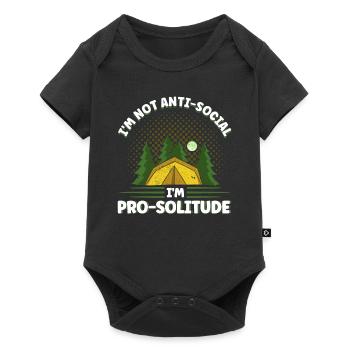Camping Randonnée Cadeau Campeur Randonneur En Plein Air - Body à manches courtes Premium Bébé - noir - Devant