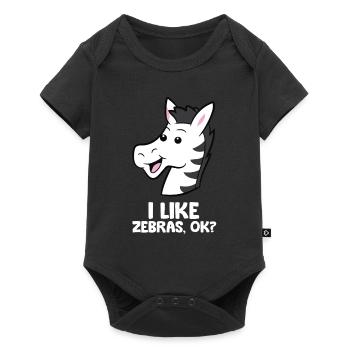 I Like Zebras Ok? Funny Zebra Lover - Baby Premium short-sleeve bodysuit - black - Front