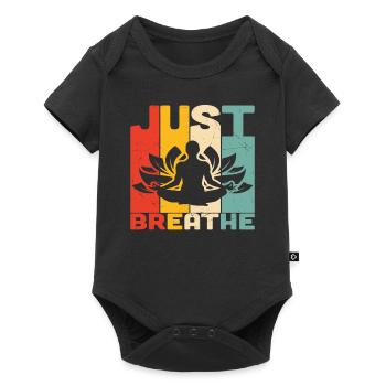 Just Breath Yoga Qutoes - Baby Premium short-sleeve bodysuit - black - Front