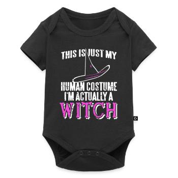 Funny Retro Halloween My Human Costume I'm A Witch - Baby Premium short-sleeve bodysuit - black - Front