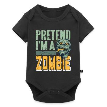 Prétendez que je suis un zombie rétro drôle T-shirt d’Halloween - Body à manches courtes Premium Bébé - noir - Devant