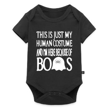 Human Costume & Here Because Of BOOS Halloween - Baby Premium short-sleeve bodysuit - black - Front