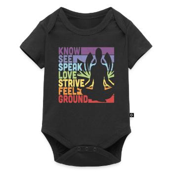Know See Speak Love Strive Feel Ground Meditation - Baby Premium short-sleeve bodysuit - black - Front
