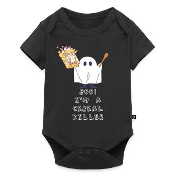 Hou! Je suis un tueur de céréales Drôle de fantôme Halloween - Body à manches courtes Premium Bébé - noir - Devant