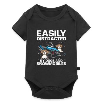Snowmobiler and snowmobile design - Baby Premium short-sleeve bodysuit - black - Front