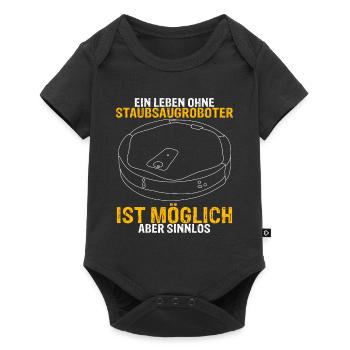 Staubsaugroboter Staubsauger Roboter Geschenk - Baby Premium Kurzarmbody - Schwarz - Vorne