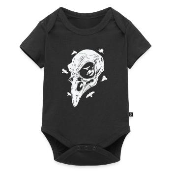 Bone skull of a raven crow bird - Baby Premium short-sleeve bodysuit - black - Front