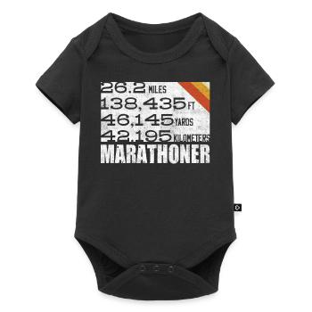 Marathonien, Marathon, Coureurs, 26, 2 - Body à manches courtes Premium Bébé - noir - Devant
