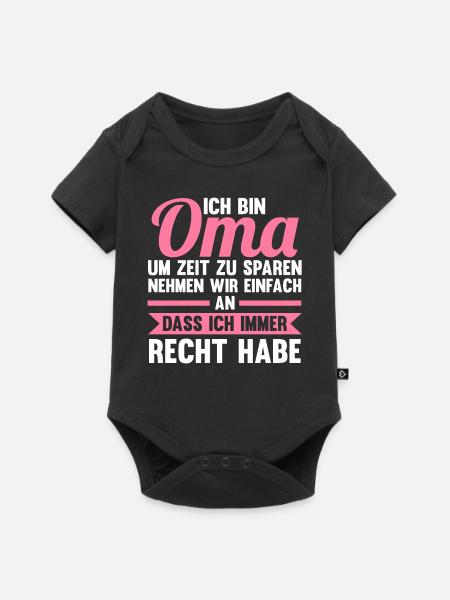 Großmutter Großmama Omi Oma - Baby Premium Kurzarmbody - Schwarz