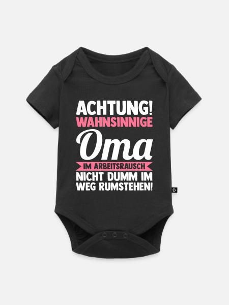 Großmutter Großmama Omi Oma - Baby Premium Kurzarmbody - Schwarz