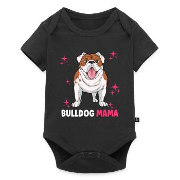 Bulldog Mama - Baby Premium Kurzarmbody - Schwarz - Vorne