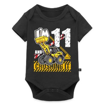 I'm 11 & Crushing It 11th Birthday Boys Excavator - Baby Premium short-sleeve bodysuit - black - Front