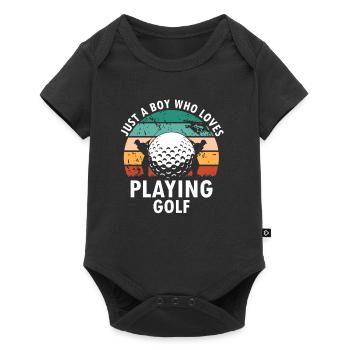 Just A BOY Who Loves Playing Golf Retro Golfer - Baby Premium short-sleeve bodysuit - black - Front