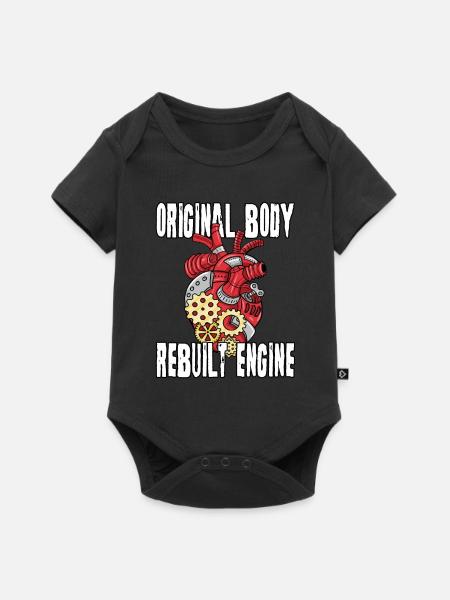 Herz Operation Geschenk - Baby Premium Kurzarmbody - Schwarz