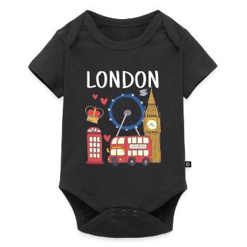 Londres - Body à manches courtes Premium Bébé - noir - Devant