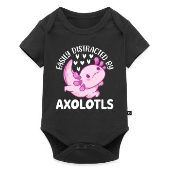 Axolotl Lover Mignon Axolotls - Facilement distrait par - Body à manches courtes Premium Bébé - noir - Devant