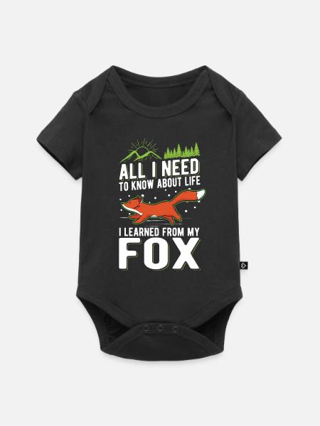 Fuchs Geschenk Rotfuchs - Baby Premium Kurzarmbody - Schwarz