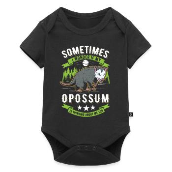 Opossum Possum Beutelratte - Baby Premium Kurzarmbody - Schwarz - Vorne